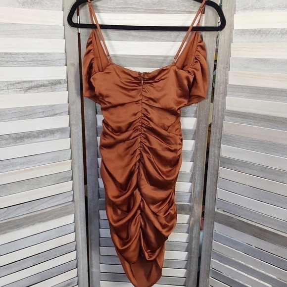 Women's Sleeveless Ruched Satin Bodycon Dress | Wild Fable™ | Medium - Picture 7 of 12